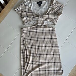 Plaid Cut-Out Dress